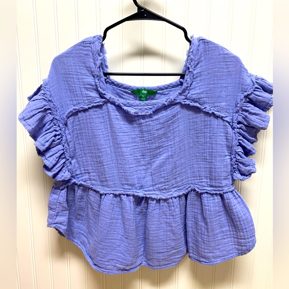 Ruffled blue top